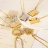 Wholesale Ion Plating (IP) 18K Gold Plated Love Envelope Red Heart 304 Stainless Steel French Style Classic Commute Pendant Necklace