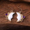 oly-f3212c237f26e426d1cf195ac32d8761 Wholesale Bohemian Moon Goddess Face Inlaid Gemstone Earrings
