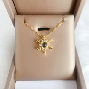 Snowflake 100 Languages I Love You Projection Necklace
