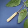 Wholesale 304 Stainless Steel Geometric Customization Laser Engraving PVD Coated 18K Real Gold Plated Simple Style Roman Style Commute Waterproof Non Tarnish Rose Gold Gold Silver Pendant Necklace