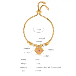 E446-Gold Cross Bracelet