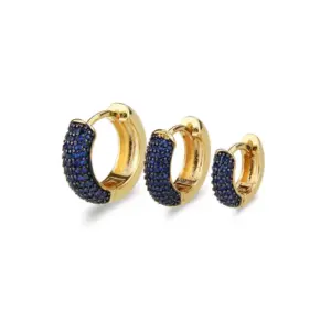 Medium Gold Plated Blue Zirconium