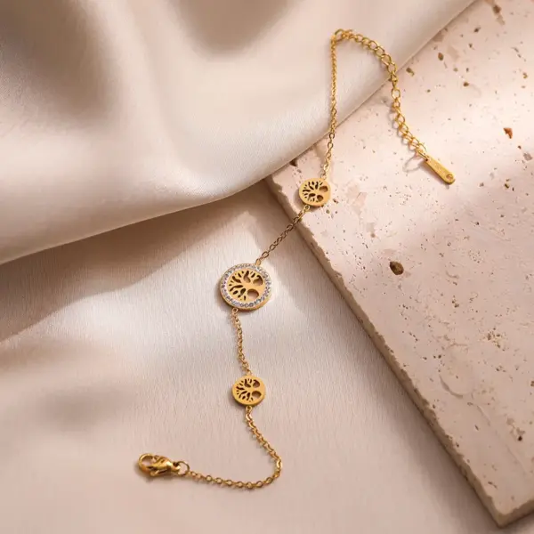 Wholesale PVD Coated 18K Gold Plated Geometric 304 Stainless Steel Simple Style Commute Waterproof Non Tarnish 304 Stainless Steel Bracelets
