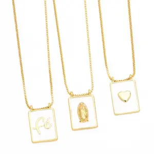 PVD Coated Real Gold Plated 18K Gold Human Heart Shape Rectangle Stainless Steel Copper Casual Simple Style Waterproof Non Tarnish Stainless Steel Pendant Necklace Long Necklace