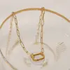 Wholesale Jewelry Casual Basic Commute Round Solid Color Rectangle 304 Stainless Steel 18K Gold Plated Pendant Necklace