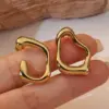 1 Pair Simple Style Classic Style Artistic Asymmetrical Irregular Hollow Out 304 Stainless Steel Imitation Gold Electroplating Ear Studs