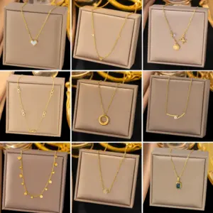 PVD Coated Real Gold Plated Geometric Infinity Heart Shape 304 Stainless Steel Elegant Simple Style Waterproof Non Tarnish 304 Stainless Steel Lobster Trigger Clasp Closure Pendant Necklace