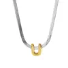 Wholesale Elegant Simple Luxury Stainless Steel 18K Gold Plated 26 Letter Pendant Necklace Women Casual Weekend Date Selfie Festival