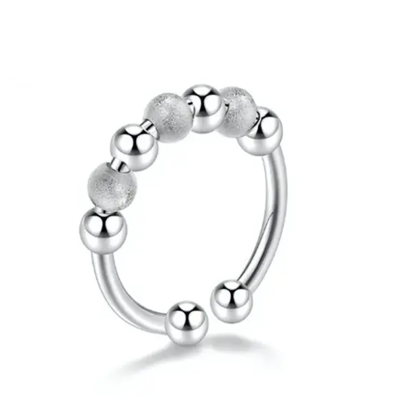 Wholesale Cross-Border Double-layer Rotatable Round Bead Ring Female Anxiety Decompression Female Ring Personality Fashion Bracelet Factory Wholesale