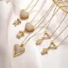 Wholesale Ig Style Simple Style Human Heart Shape Copper Gold Plated Zircon Pendant Necklace In Bulk