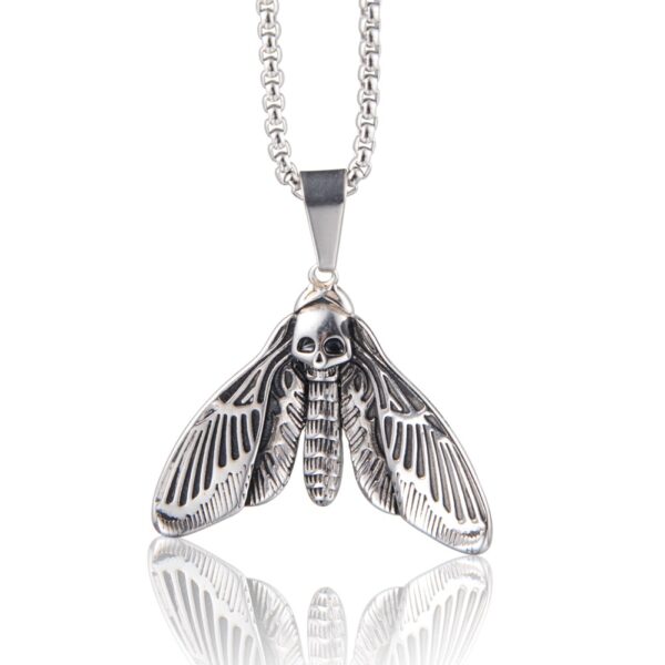 Wholesale Hip Hop Titanium Steel Butterfly Pendant Necklace