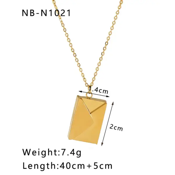 Wholesale Ion Plating (IP) 18K Gold Plated Love Envelope Red Heart 304 Stainless Steel French Style Classic Commute Pendant Necklace