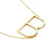 PVD Coated 18K Gold Plated Letter Titanium Steel Simple Style Waterproof Non Tarnish Necklace