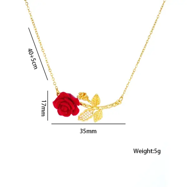 Wholesale PVD Coated Real Gold Plated Rose Stainless Steel IG Style Waterproof Non Tarnish Titanium Steel Necklace