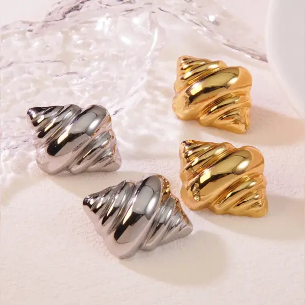 Wholesale 1 Pair Cute Novelty Streetwear Geometric Irregular 304 Stainless Steel Imitation Gold Electroplating Ear Studs