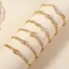 Copper Inlay Geometric Zircon Bangle