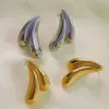 Wholesale PVD Coated 18K Gold Plated Real Gold Plated Petal 304 Stainless Steel Vintage Style Waterproof Non Tarnish Ear Studs