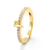 Wholesale Unisex Fashion Letter Copper Zircon Rings Plating Inlaid Zircon