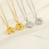 Wholesale Ion Plating (IP) 18K Gold Plated Letter 304 Stainless Steel Simple Style Classic Style Waterproof Non Tarnish 304 Stainless Steel Lobster Trigger Clasp Closure Pendant Necklace