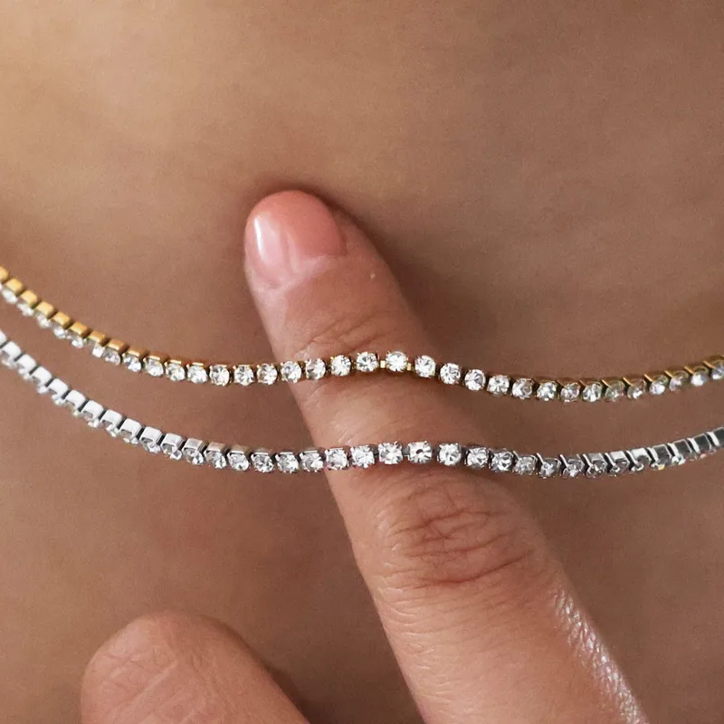 Wholesale 201 Stainless Steel Grid PVD Coated Artificial Rhinestones 18K Gold Plated Retro Classic Style Waterproof Non Tarnish Polishing Plating Tenn