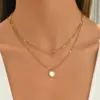 304 Stainless Steel Heart Shape PVD Coated Stone-Free 18K Real Gold Plated Casual Simple Style Commute Waterproof Non Tarnish Micro Super Whisper Thin Chain Necklace
