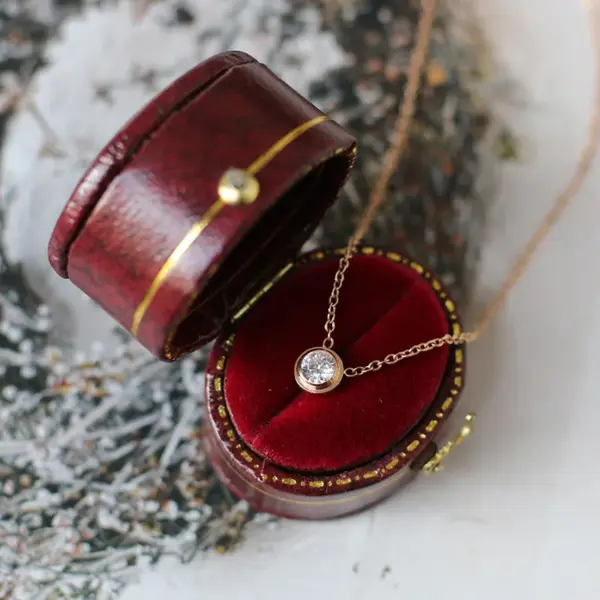 Wholesale PVD Coated Real Gold Plated 18K Gold Round 304 Stainless Steel Simple Style Waterproof Non Tarnish 304 Stainless Steel Pendant Necklace