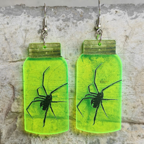 oly-f35a04a1baeb42edd14512a4e9bdbecb Wholesale Ghost Earrings Fluorescent Acrylic Horror Bottle Skull Earrings