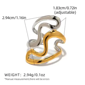 Gold and silver color / Adjustable / 1 Piece Ring