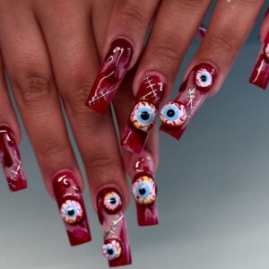 Wholesale Halloween red scar horror eyeball long wear armor