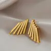 Fashion Waves Plating 304 Stainless Steel No Inlaid 18K Gold Plated Earrings Ear Studs