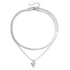 Wholesale European and American Cross-border Jewelry Love Pendant Design Snake Bone Chain Clavicle Chain Fashion Simple Choker Double Layer Necklace