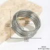 Simple Style Solid Color 304 Stainless Steel Spring Wrap Stretch Multilayer Bangle In Bulk