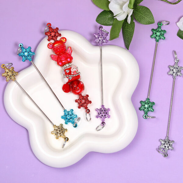 oly-f364bc335a1594105229aa6e81f0e423 Wholesale beadable pens Christmas snowflake beaded rod