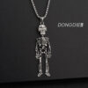oly-f3667fcbdc7cfcd659ab482a921a837d Wholesale Cross-border Hot Halloween Skeleton Necklace Men's European and American Human Skeleton Pendant Friends Personality Trendy Cool Sweater Chain Ornaments for Women