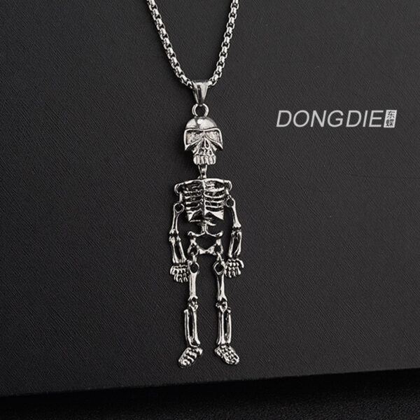 oly-f3667fcbdc7cfcd659ab482a921a837d Wholesale Cross-border Hot Halloween Skeleton Necklace Men's European and American Human Skeleton Pendant Friends Personality Trendy Cool Sweater Chain Ornaments for Women