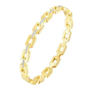 39-E-9 Gold Square Bracelet with Diamonds