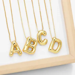 Wholesale Simple Style Letter Copper Plating Pendant Necklace