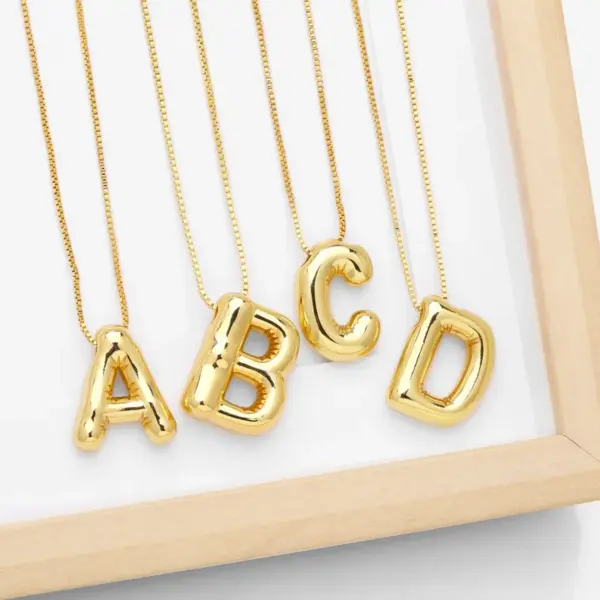 Wholesale Simple Style Letter Copper Plating Pendant Necklace