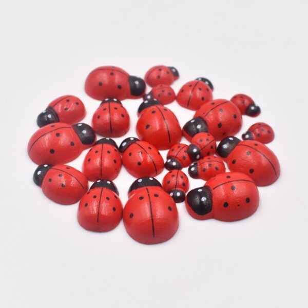Wholesale DIY Micro Landscape Accessories Wooden Mini Color Coccinella Small Bonsai Decoration Accessories Beetle