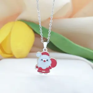 Xl641 Gift Santa Claus Necklace / Silver
