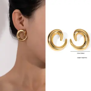 Golden Curved Earrings