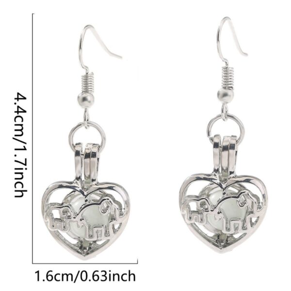 Wholesale Simple Fashion Mother's Day Animal Elephant Elephant Love Hollow Luminous Earrings Earrings European and American Jewelry