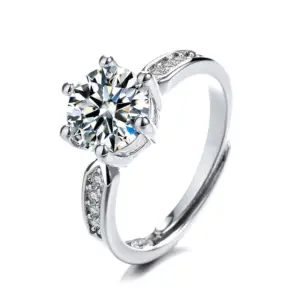 Wholesale Fashion Heart Shape Copper Inlay Zircon Open Ring