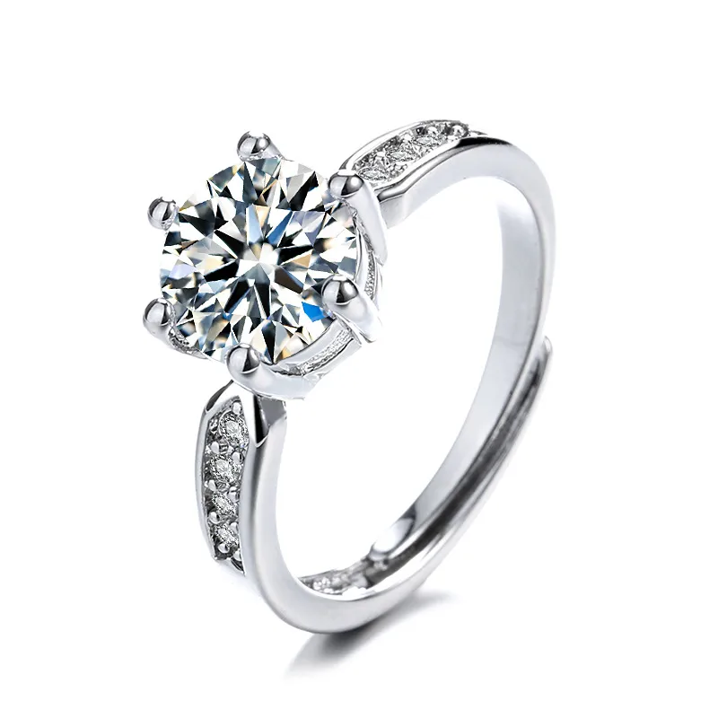 Wholesale Fashion Heart Shape Copper Inlay Zircon Open Ring