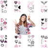 Wholesale Cartoon Y2K pink black love tattoo stickers waterproof holiday party children disposable tattoo stickers