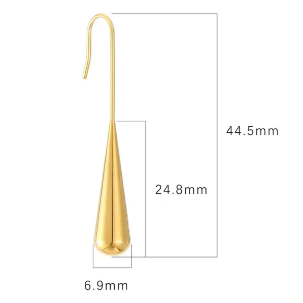 Wholesale 1 Pair Simple Style Water Droplets Plating 304 Stainless Steel 18K Gold Plated Drop Earrings
