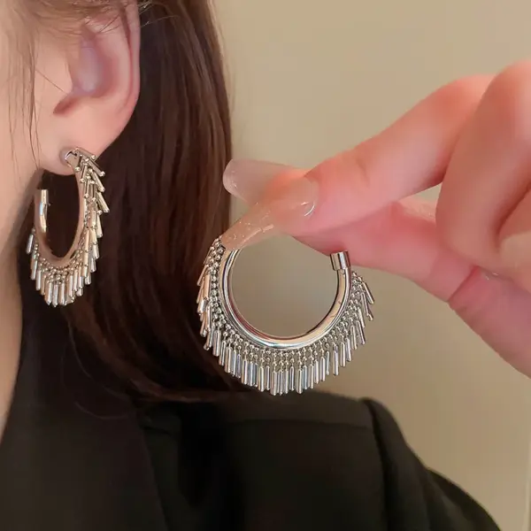 Wholesale 1 Pair Retro Exaggerated C Shape Plating Copper 18k Gold Plated Ear Studs