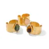 Wholesale Jewelry Retro Geometric 304 Stainless Steel PVD Coated Irregular Open Ring