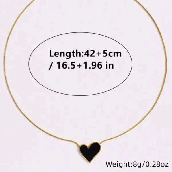 PVD Coated Real Gold Plated 18K Heart Shape Stainless Steel Simple Style Classic Waterproof Non Tarnish 304 Pendant Necklace