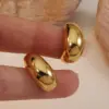 Wholesale Ion Plating (IP) 18K Gold Plated Geometric 304 Stainless Steel Simple Style Waterproof Non Tarnish Ear Studs